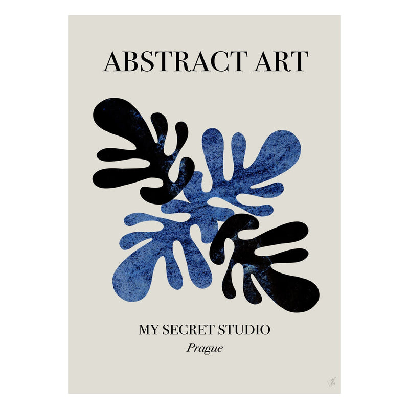 Anne-Marie Volfova - Abstract Blue Leaves