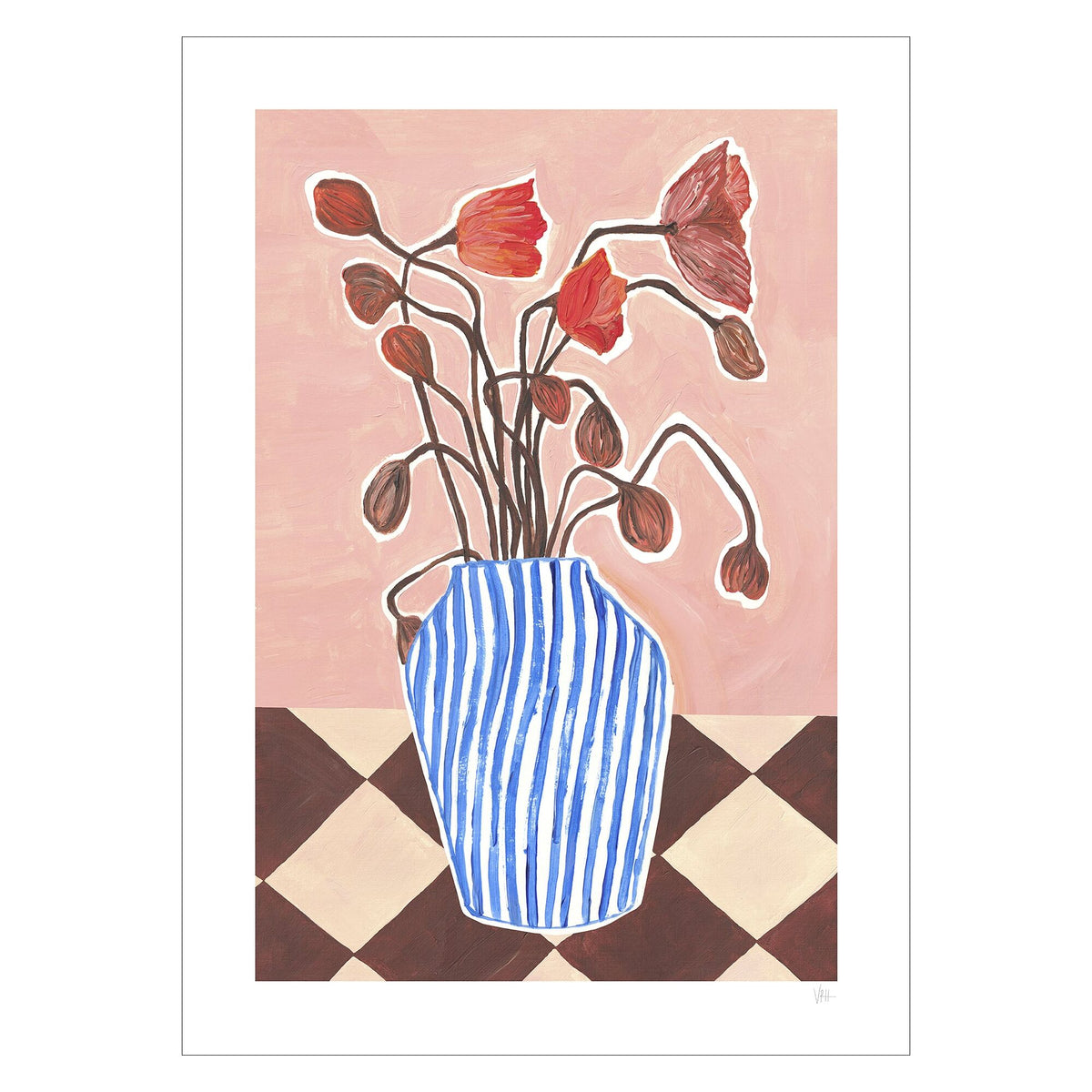 Violets Print House - Jarrón de amapolas