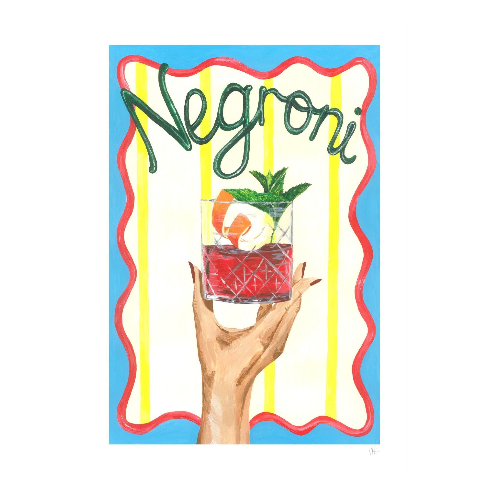 Violets Print House - Negroni Art Print