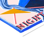 Violets Print House - Blues Night-Blue And Pink Music Print