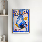 Violets Print House - Blues Night-Blue And Pink Music Print