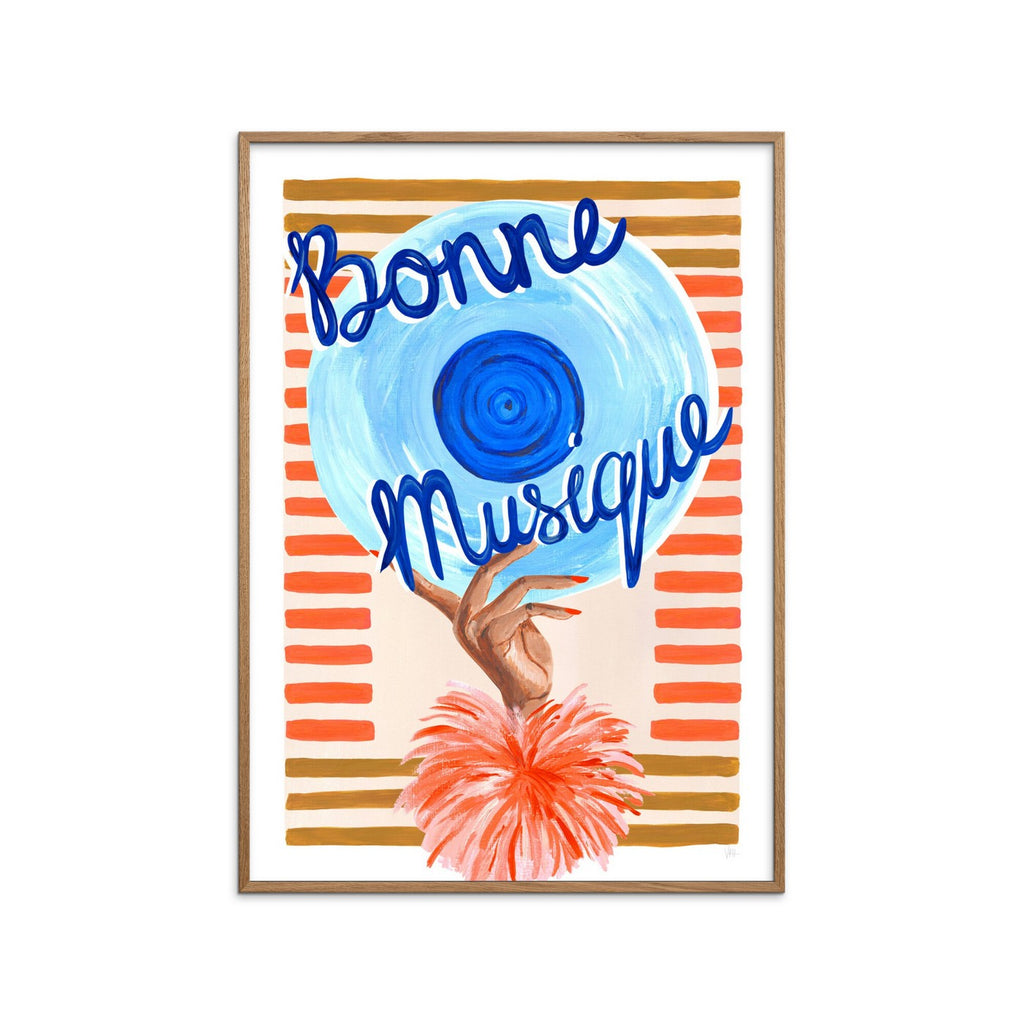 Violets Print House - Póster musical Buena música azul y naranja