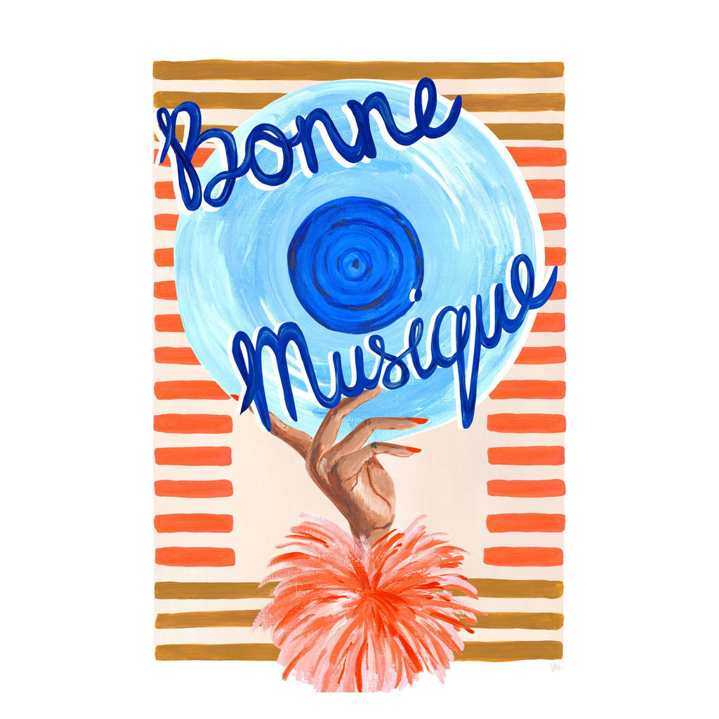 Violets Print House - Póster musical Buena música azul y naranja