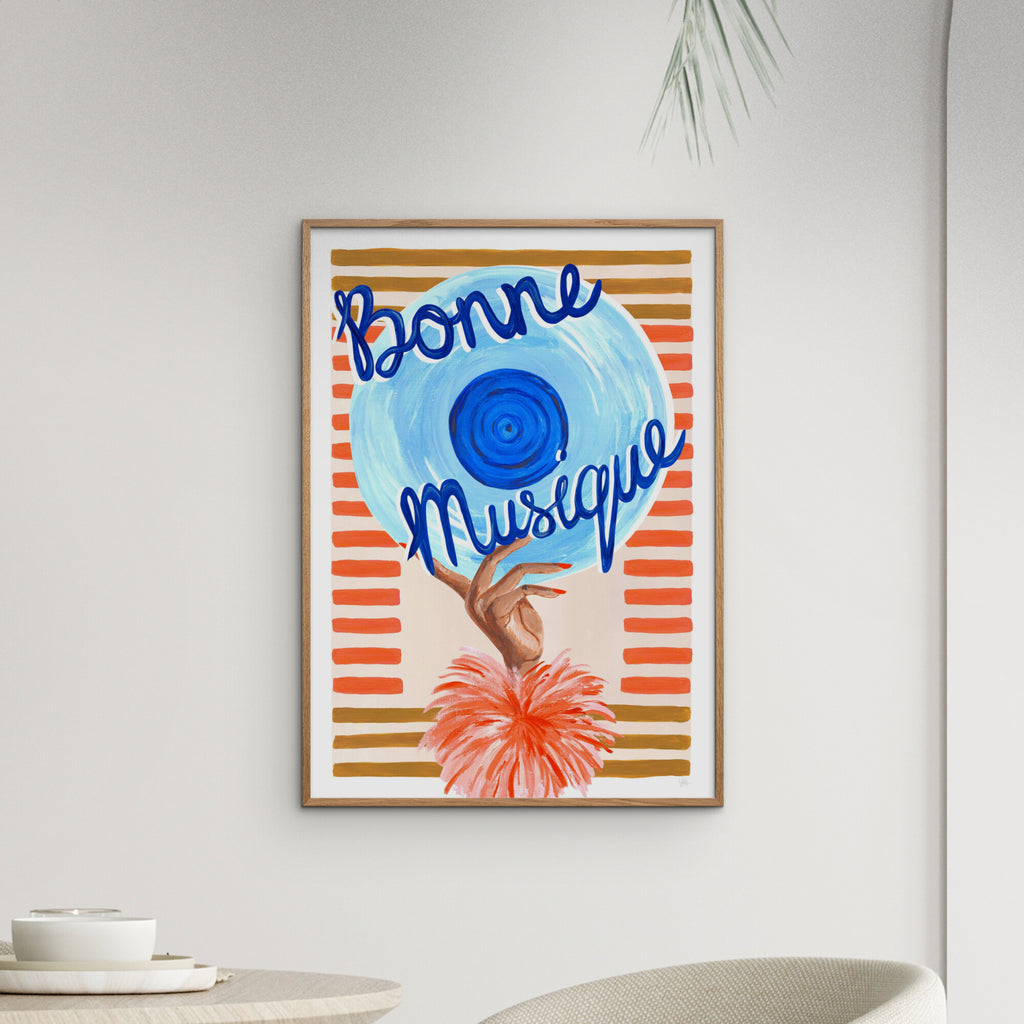 Violets Print House - Póster musical Buena música azul y naranja