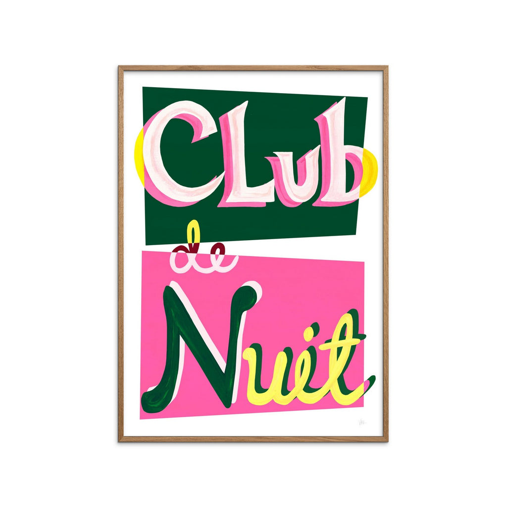 Violets Print House - Club De Nuit Pink And Green Music Print