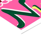 Violets Print House - Club De Nuit Pink And Green Music Print