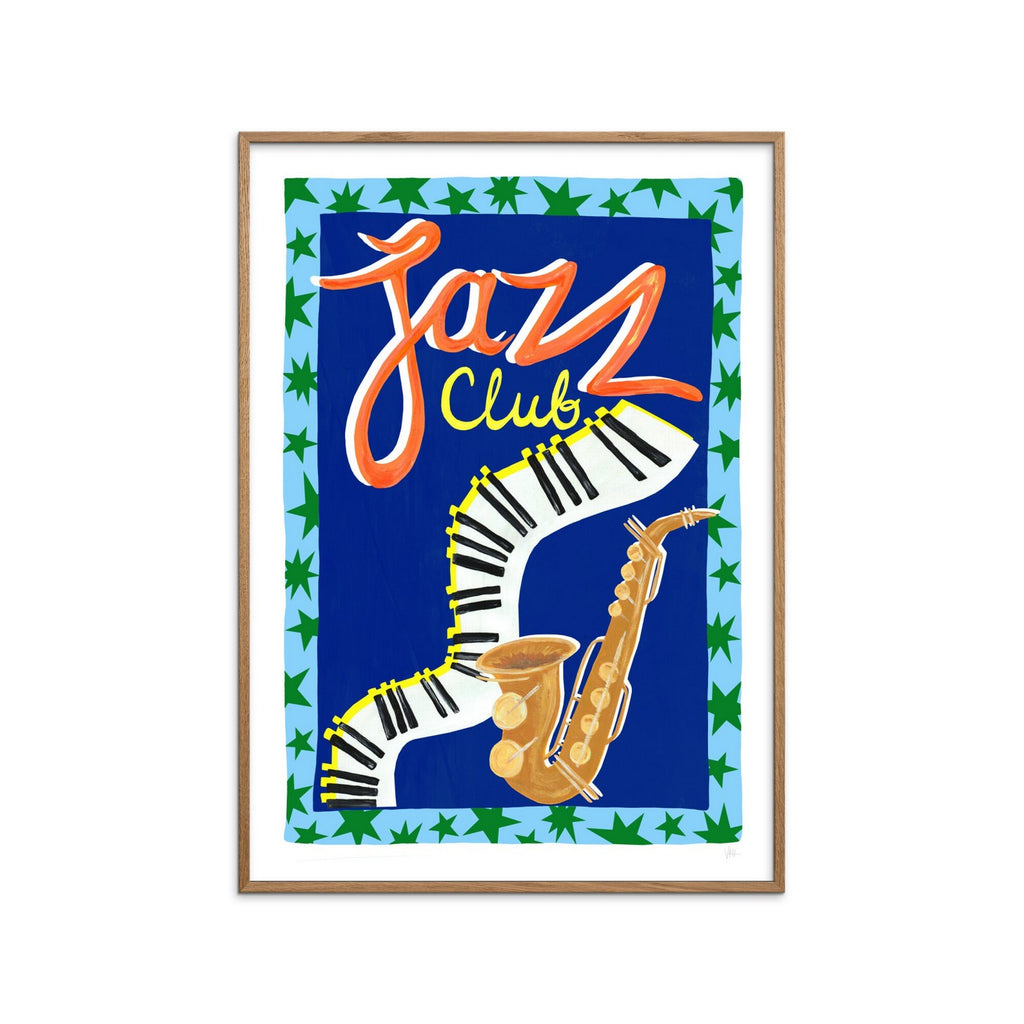Violets Print House - Jazz Club Blue And Orange Music Print