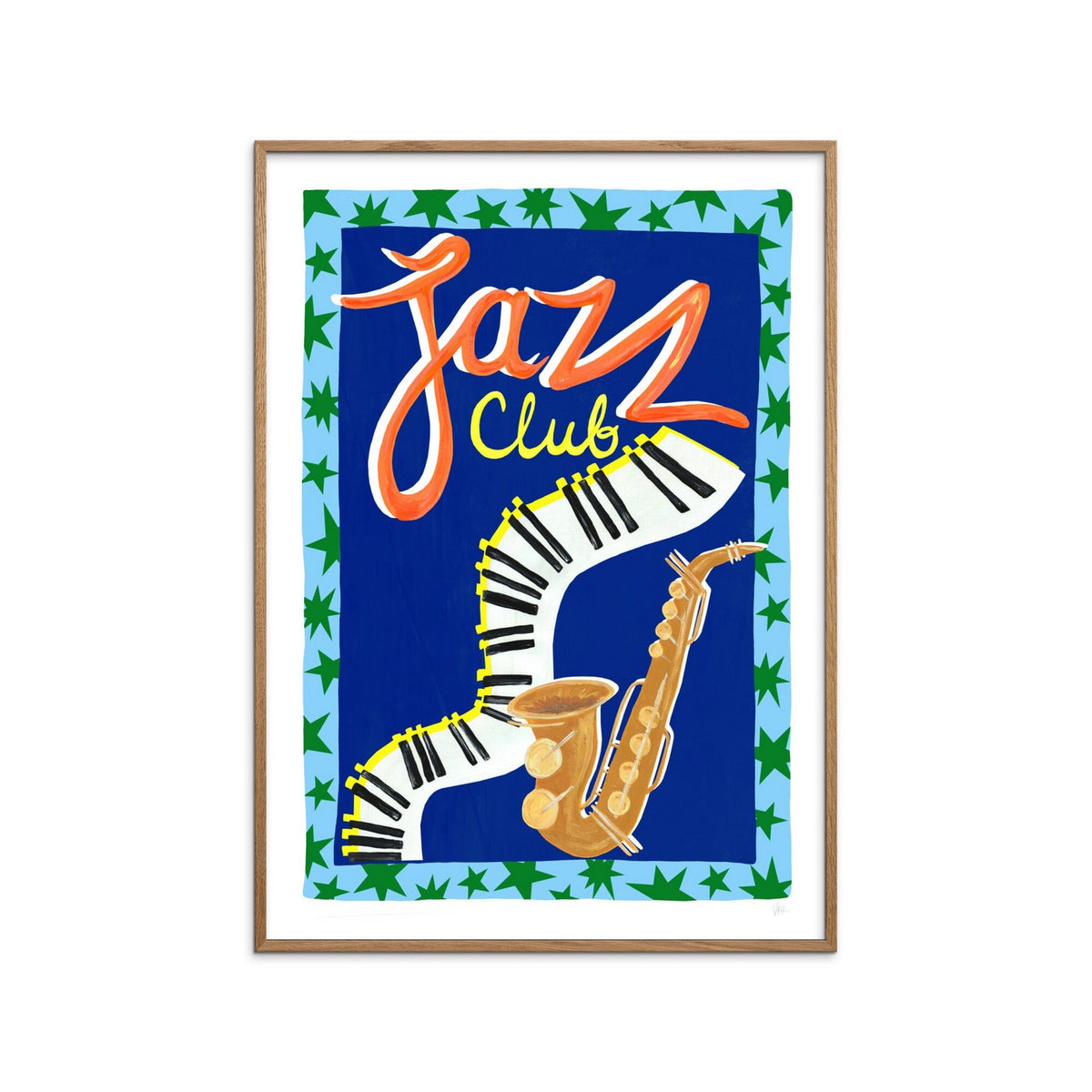 Violets Print House - Jazz Club Blue And Orange Music Print