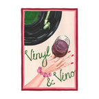 Violets Print House - Vinyl & Vino Red And Green Music Print