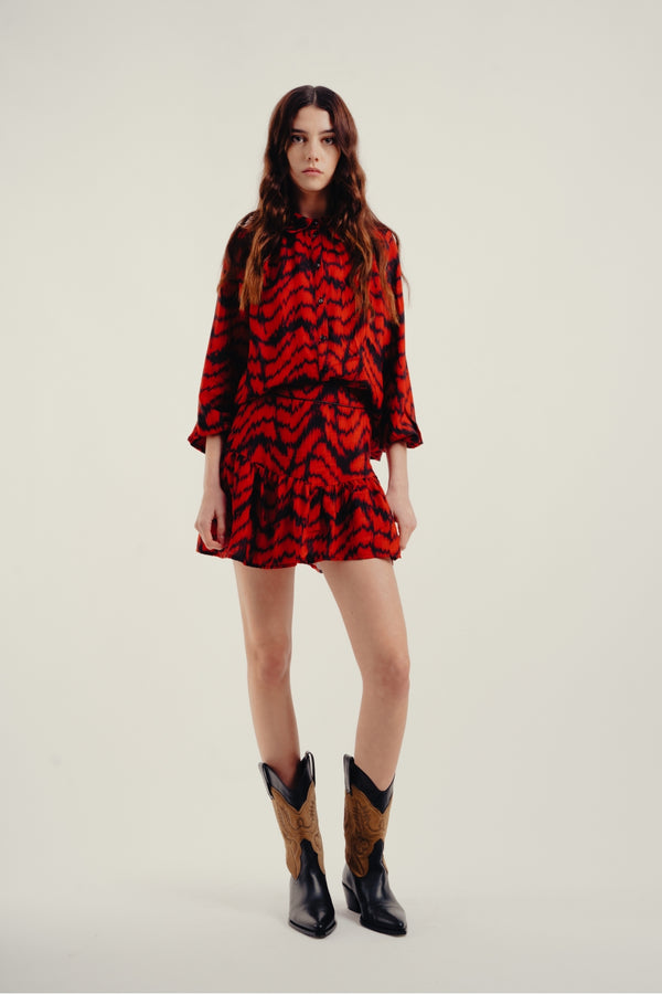 The Red Ethnic Zebra Jill Blouse