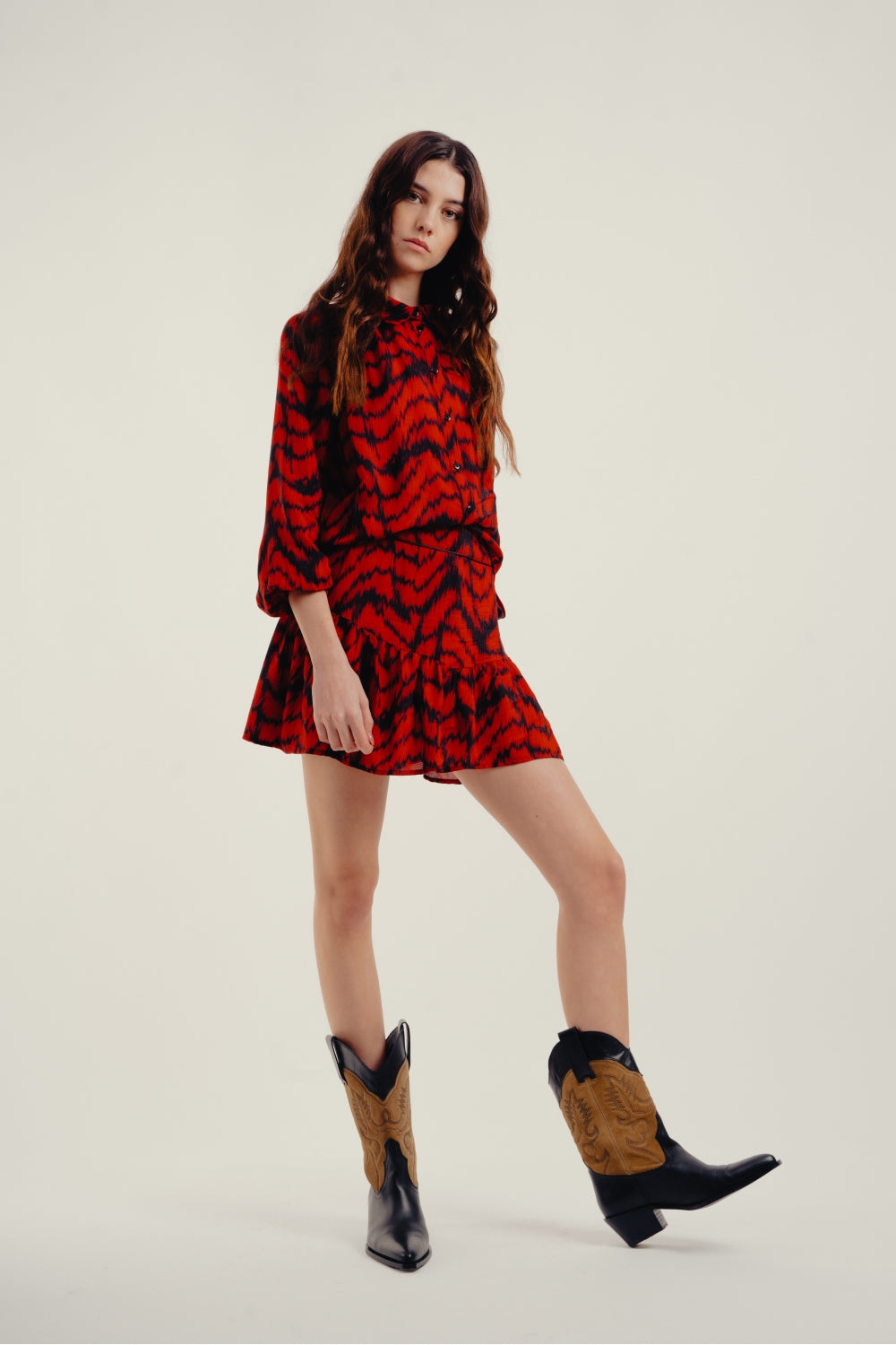 La blusa roja étnica Zebra Jill