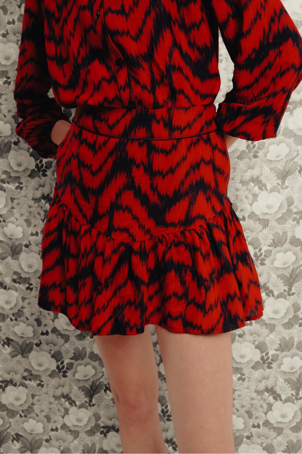 Minigonna Rita Zebra - Rosso