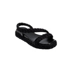 Black Ronda 20Mm Flatform Asymmetrical Sandal