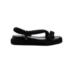 Black Ronda 20Mm Flatform Asymmetrical Sandal