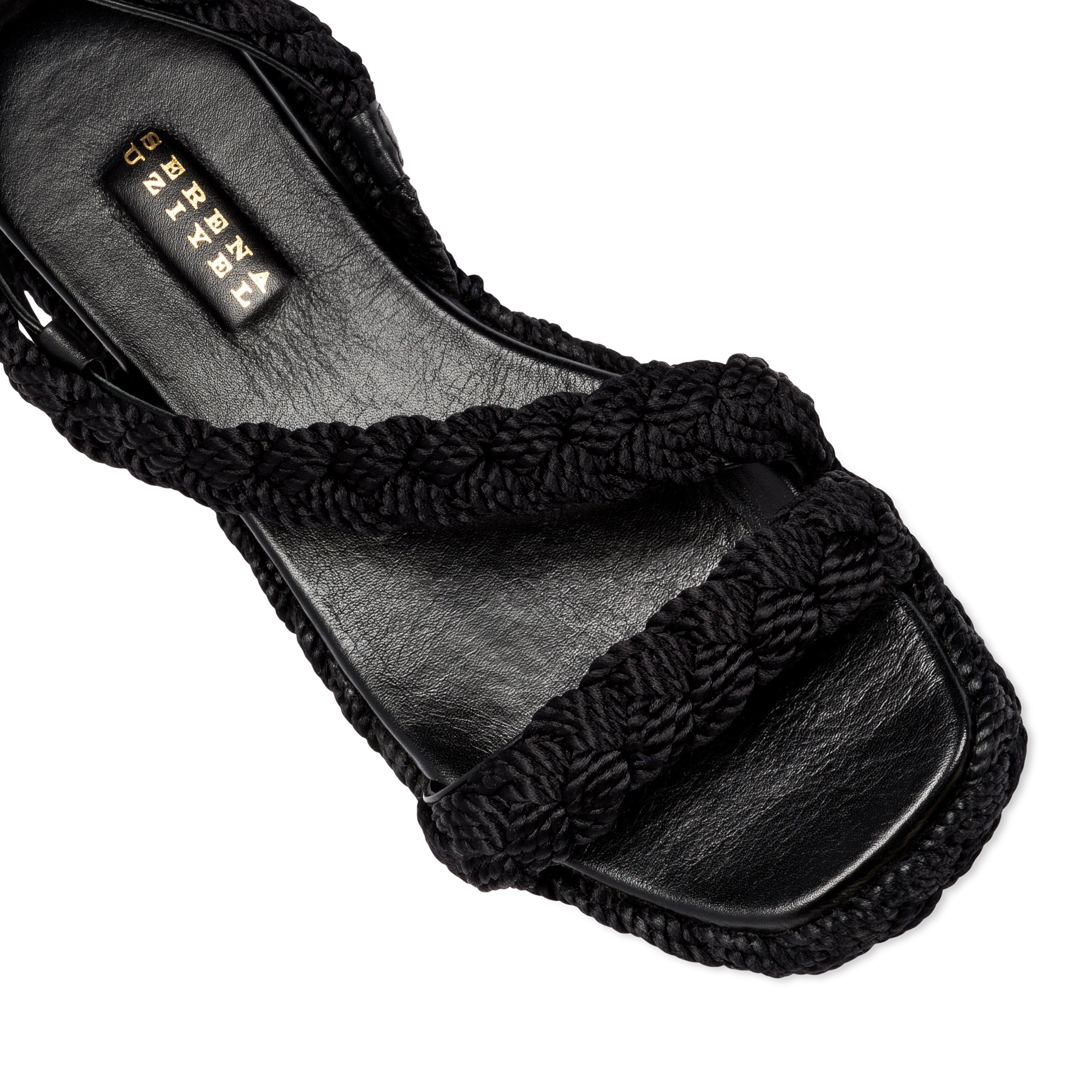 Black Ronda 20Mm Flatform Asymmetrical Sandal