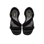 Black Ronda 20Mm Flatform Asymmetrical Sandal