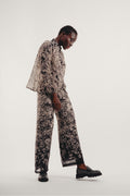 The Tracy Black Flower Pants Black