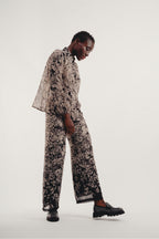 The Tracy Black Flower Pants Black