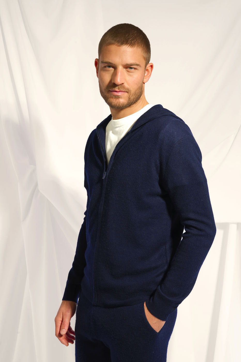 Chaqueta con Cremallera y Capucha - Elliot - Navy