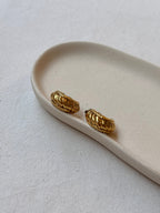 Boucles D’Oreilles Vintage - Créoles Bombées Dorées