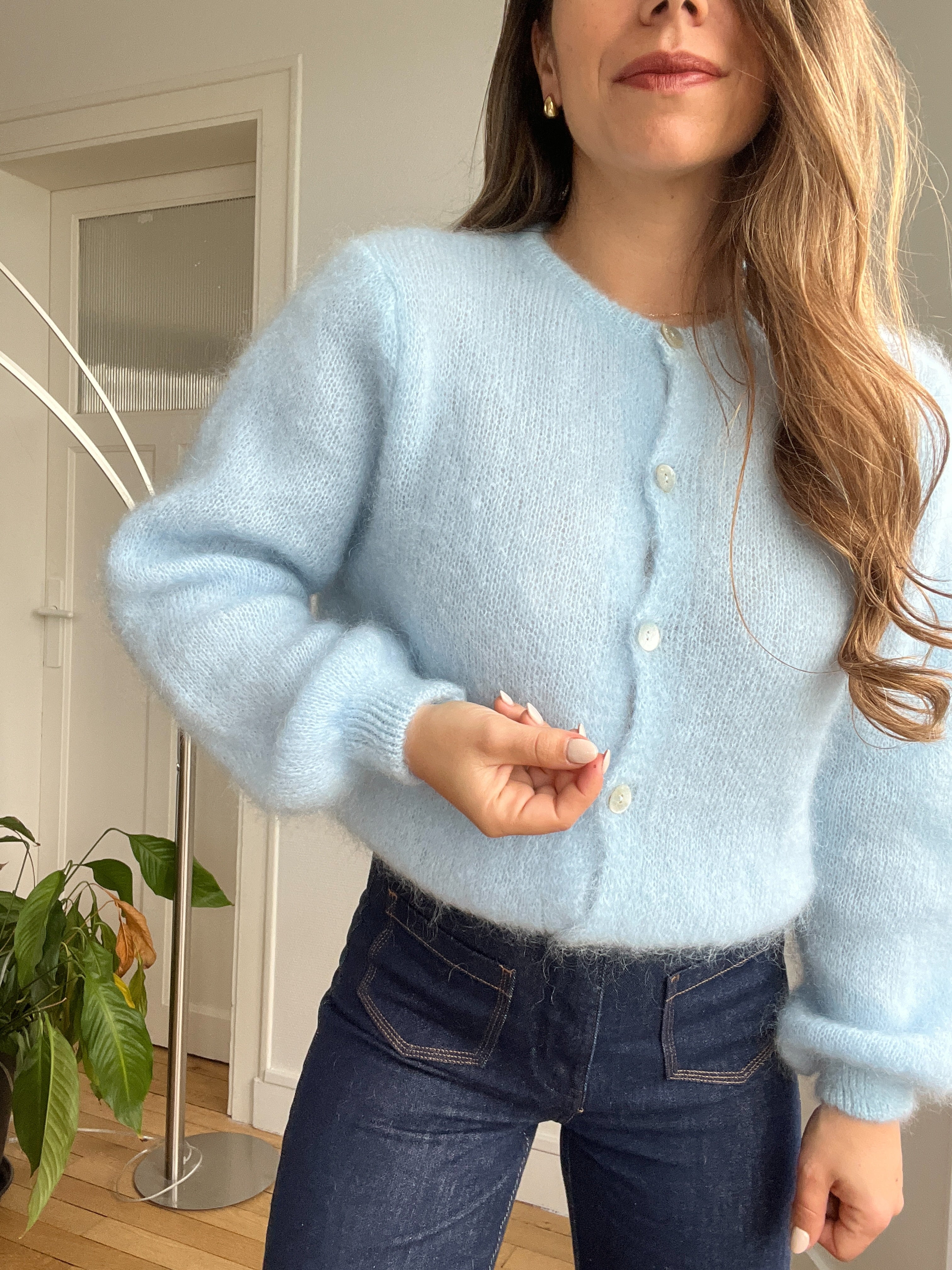 Prenda de punto de lana Bianca azul glaciar