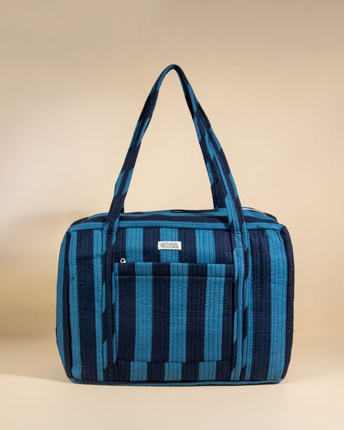 Sac Week-End Lola - Rayures Ultra Bleu