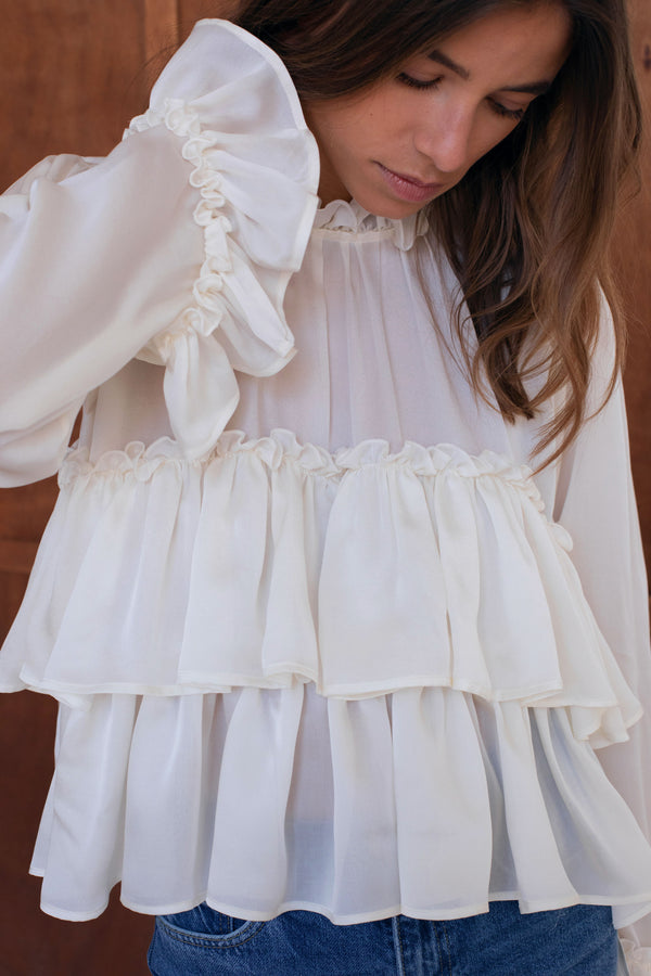 Le Carmen Blouse - Ecru