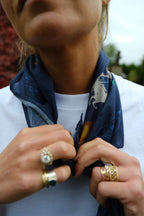 Georges Navy Pattern Scarf
