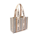 Bolso tote mediano Chloé Woody - Mujeres - Beige