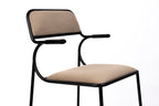 Alba - Dining Room Armchair - Fabric - Black/Beige