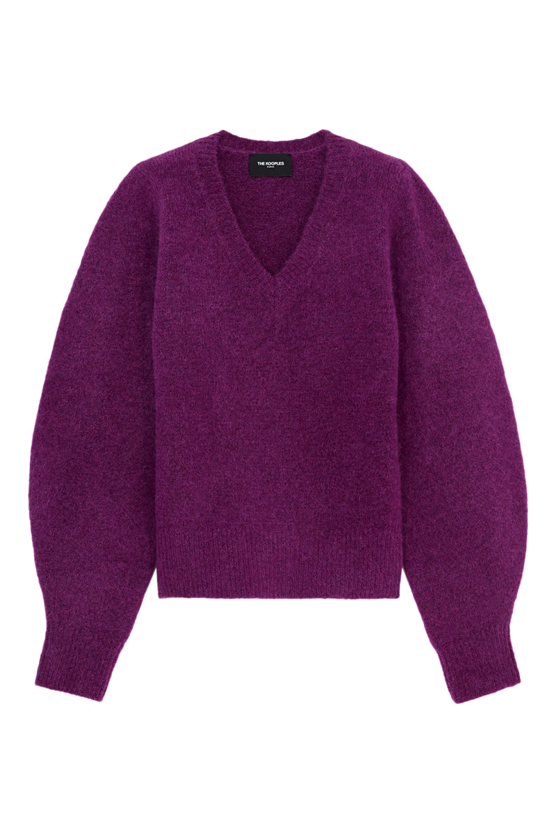 The Kooples - Jersey púrpura de lana y alpaca para mujer