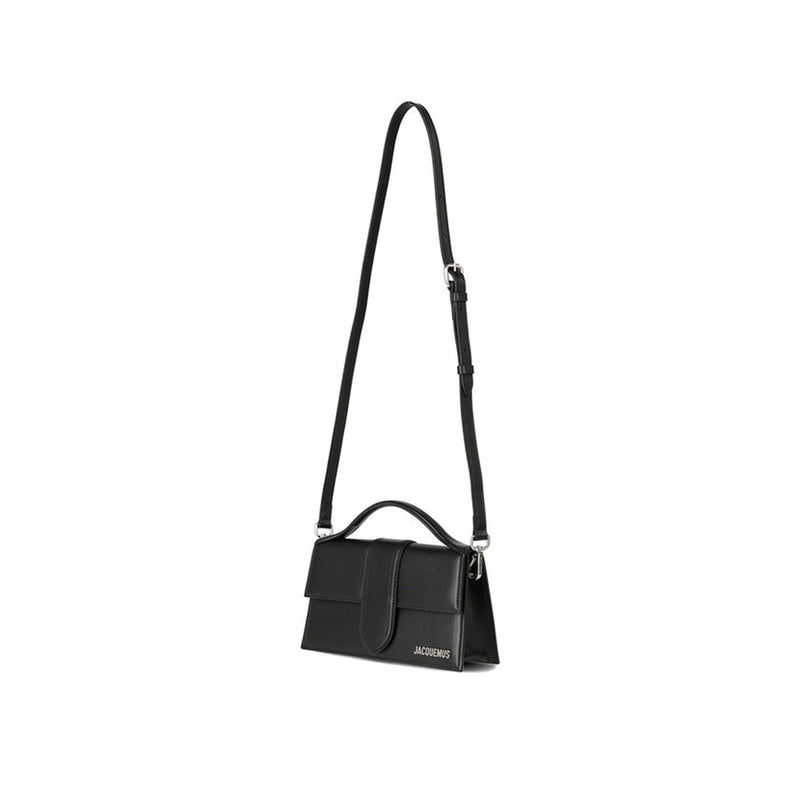 Sac Jacquemus Le Grand Bambino - Silver Logo - Femme - Black