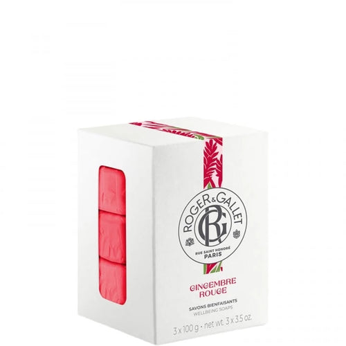 Roger&Gallet - Jengibre Rojo Caja de 3 Jabones Beneficiosos 3 X 100g
