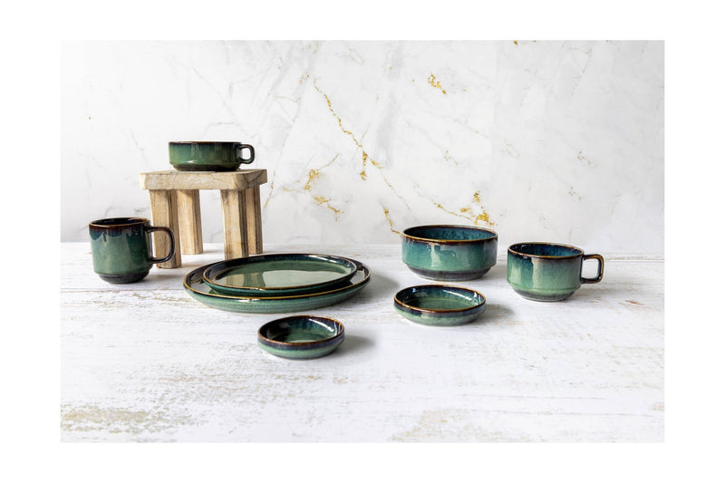 Lot De 6 Tasses En Grès - Jade - Vert