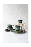 Lot De 6 Tasses En Grès - Jade - Vert