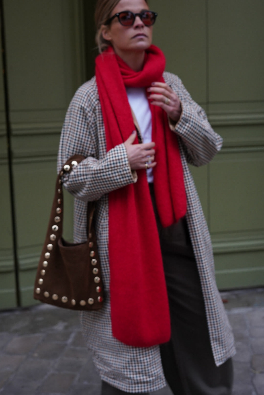 Brown Clou Suede Bag