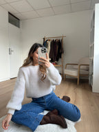 Gaia white mohair and wool knit