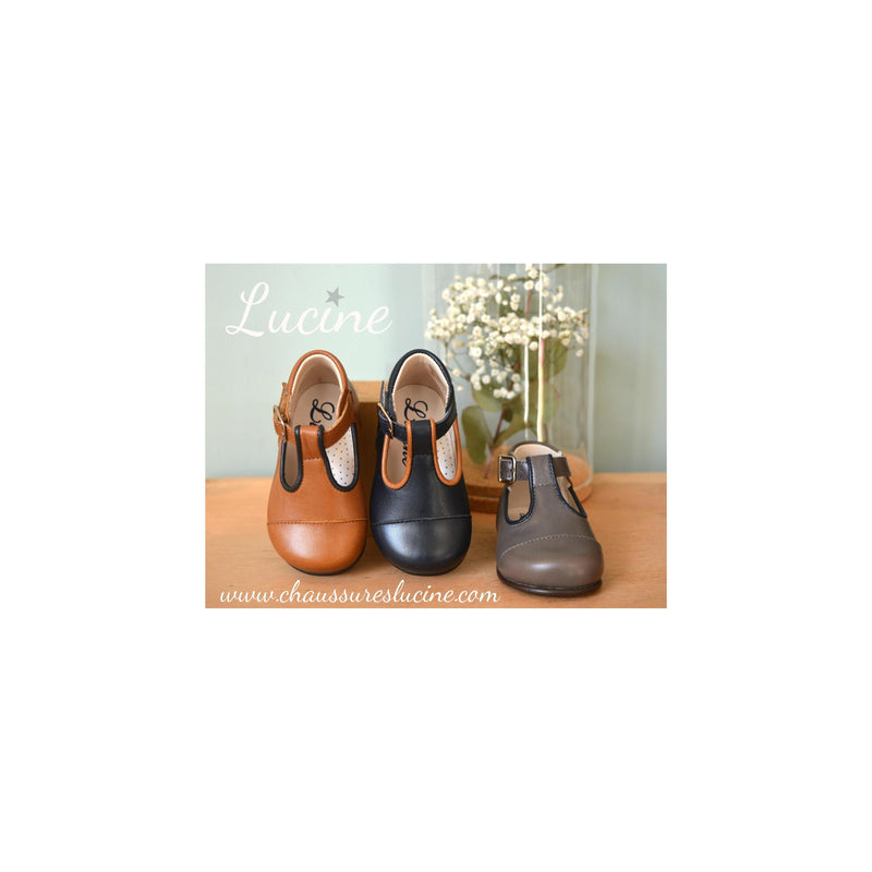 Chaussures Bébé Bottillons Salomé À Boucle Alexandre - Cuir Bleu Marine - Mixte