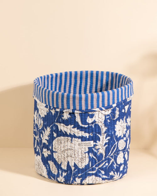 Panier De Rangement Manila - Bleu Imperial Floral