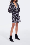 Vestido cruzado negro - Mujer