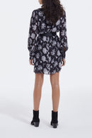Vestido cruzado negro - Mujer