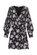 Vestido cruzado negro - Mujer