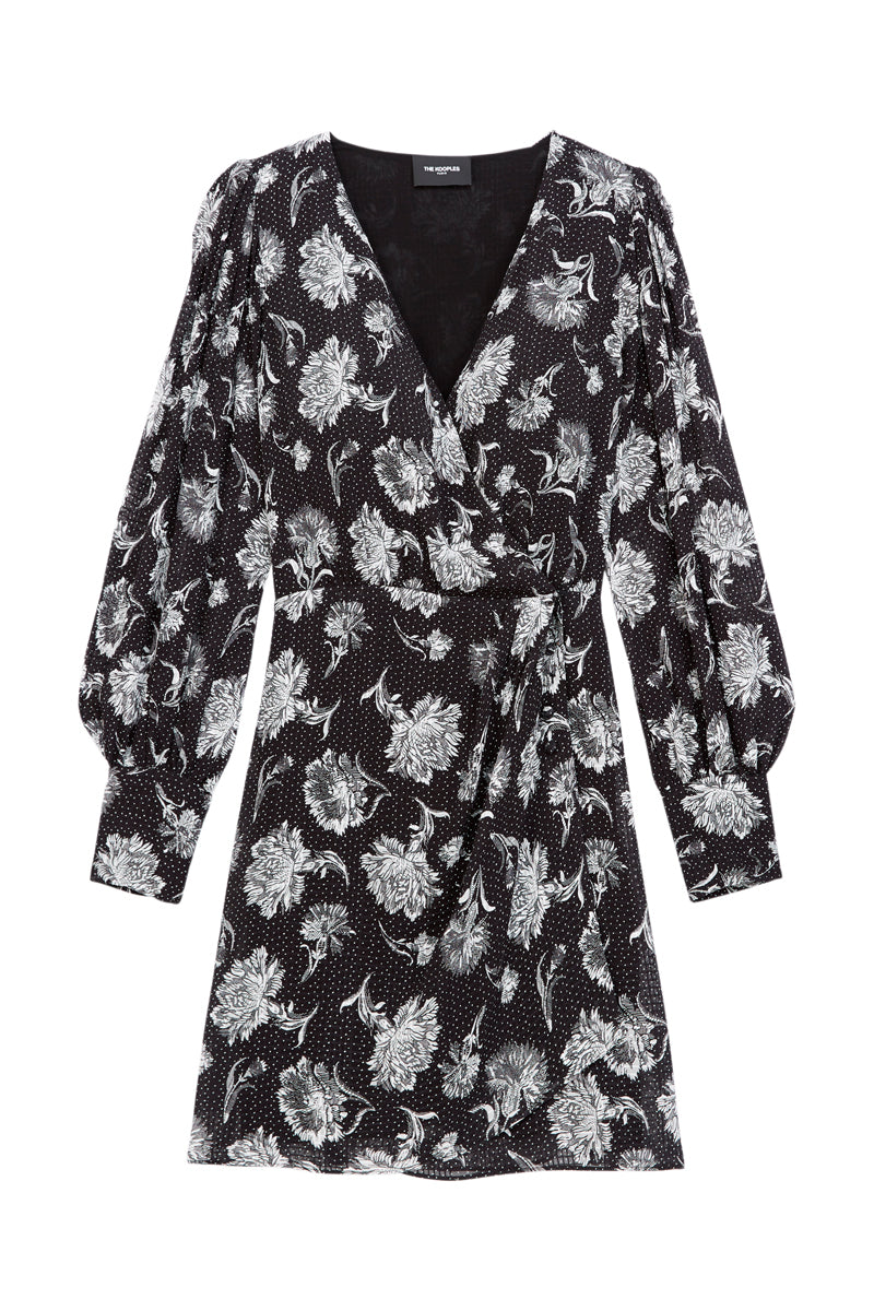Vestido cruzado negro - Mujer