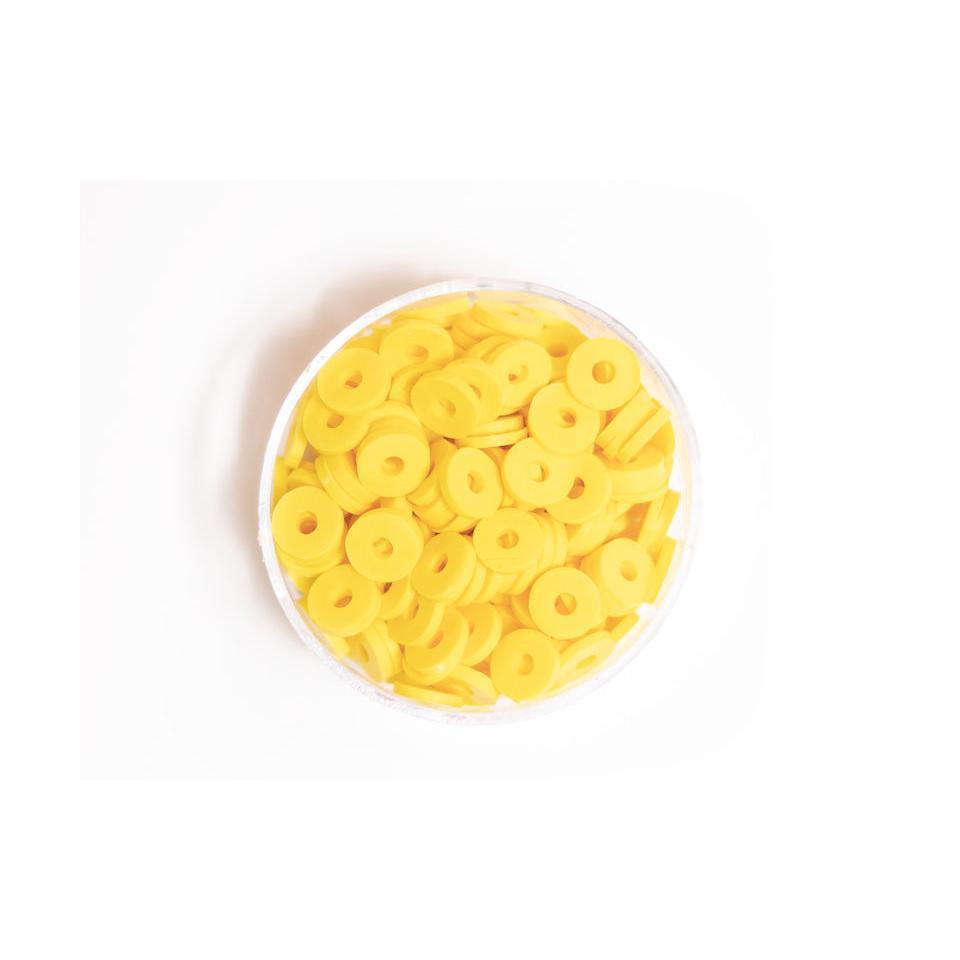 Caja de cuentas Heishi Rondelle 6 mm - Amarillo