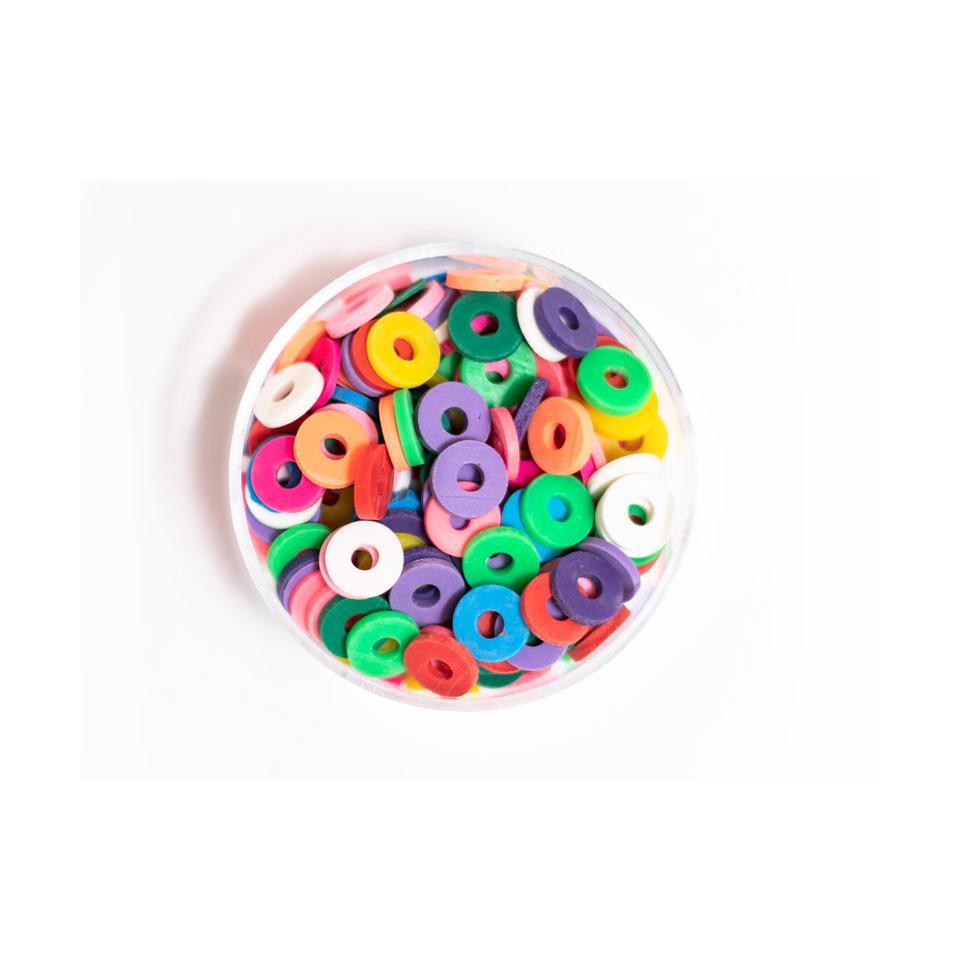 Box of Heishi Rondelle Beads 6 Mm - Mix of Pop Colors