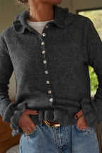Paco Vest with Froufrou Collar Anthracite