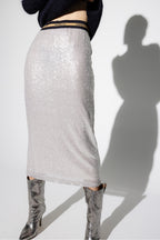 The Henriette Gray Sequined Skirt