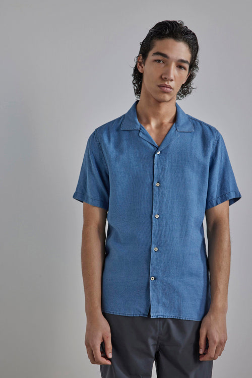 Shirt - Miyagi Short 5169 - Indigo Stripe