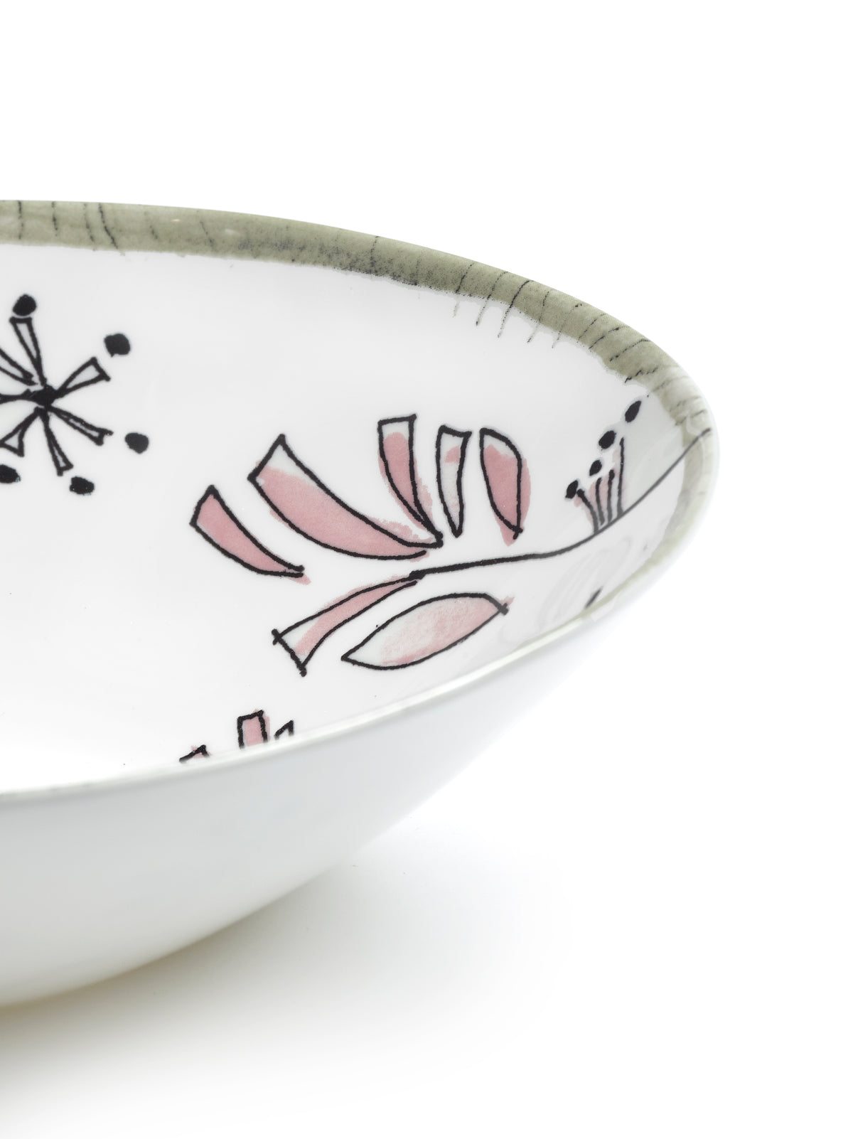 Midnight Flowers - Lot De 2 Bols Bas - L - Porcelaine Bone China - Fiore Rosa