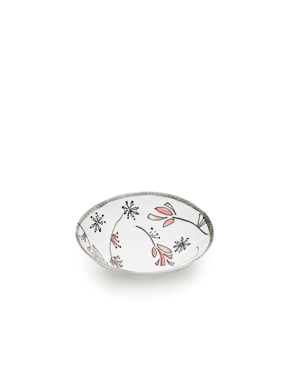 Midnight Flowers - Lot De 2 Bols Bas - M - Porcelaine Bone China - Fiore Rosa